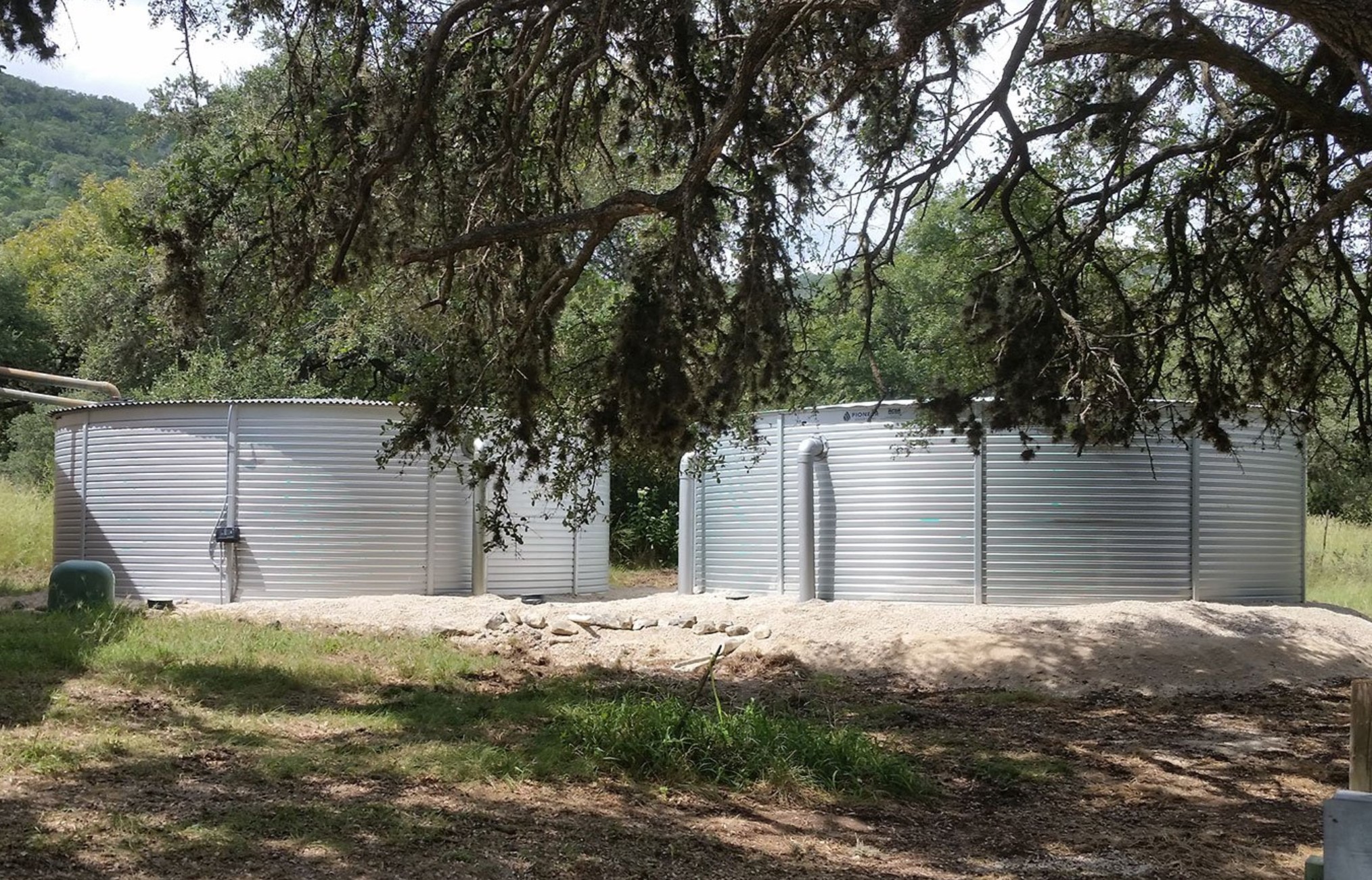 Two 250000L steel water tanks in Limpopo
